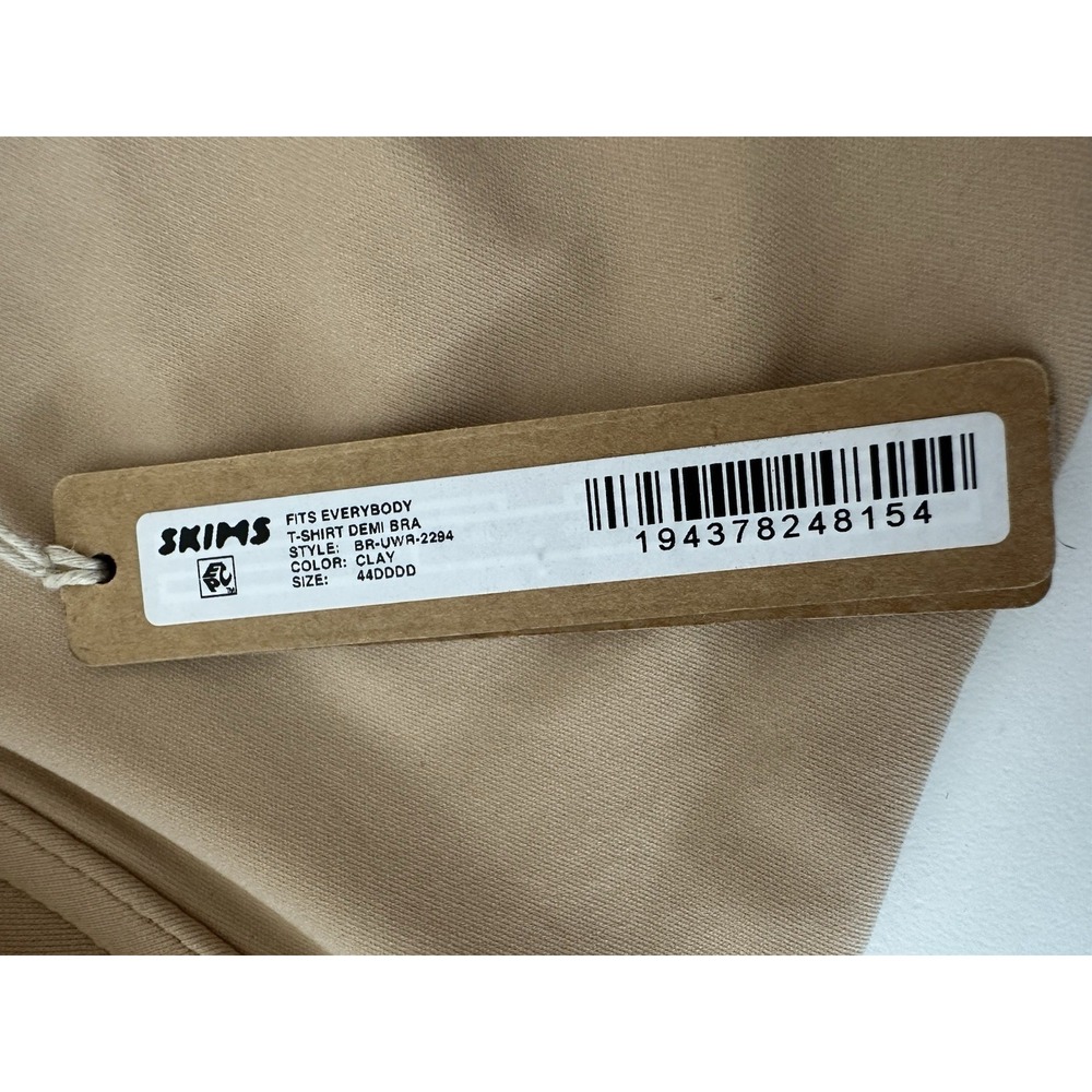 Skims Fits Everybody T Shirt Demi Bra Clay Size 44DDDD Underwire New‎ - Picture 4 of 6